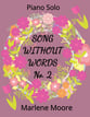 Song Without Words 2 piano sheet music cover